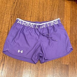 Under Armour Women's Athletic Shorts in Purple - size small